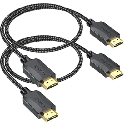 HDMI Cable 3 FT 2-Pack, Shielded 4K HDMI 2.0 Cable with HDCP 2.2, HDR, 3D, eARC, ARC & CL3 Rated | Compatible for Splitter,Switch,TV, Laptop, Monitor, PS54Xbox, Fire TV, Roku