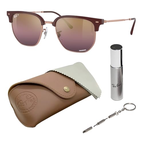 Image of Ray-Ban RB4416 NEW CLUBMASTER Square-Round Shaped Sunglasses for Men & Women with Official RAYBAN Eyewear Kit