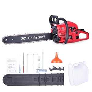 58CC Gas Chainsaw, 20 Inch Power Chain Saw, 2-Cycle Handed Petrol Chainsaws Gasoline Chainsaws Garden Tool for Cutting Trees, Wood, Outdoor Home Garden and Farm Use