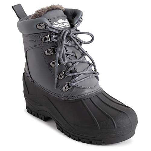 Image of POLAR Mens Muck Lace Up Short Nylon Winter Snow Rain Lace Up Casual Duck Boots