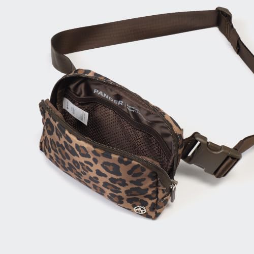 Image of Pander Two Way Zipper Fanny Pack Nylon Everywhere Belt Bag for Women, Water Repellent Waist Packs, Crossbody Bags with Adjustable Strap (Leopard Multi)