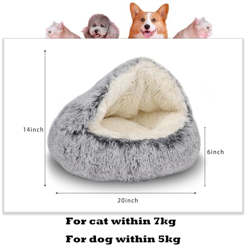 SHJOEE Flauschig Hundebett Muschelform Katzenbett Warm Tierbett Haustierbett Waschbar Hundesofa Katzensofa Plüsch Hundekorb Katzenkorb Weich Hundekissen Katzenkissen Gemütlich Hunde Katzen Schlafplatz