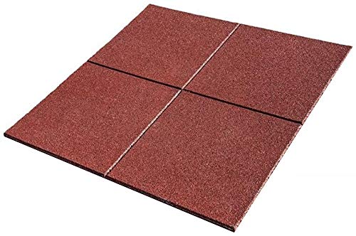 Pack de Losetas de caucho para parques infantiles y gimnasios, suelos para parques infantiles medida de 100 x 100 x 2 cm (1 unidad (1m2), Rojo)