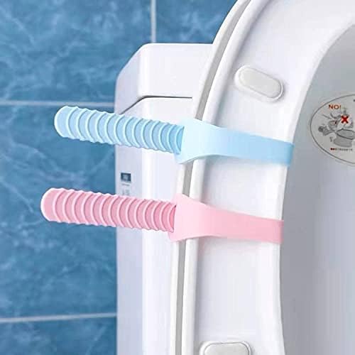 CURATED CART Silicone Toilet Seat Cover Lifter - Self-Adhesive Toilet Seat Holder with Double Tape - Toilet Cover Support Tools Bathroom Accessories M