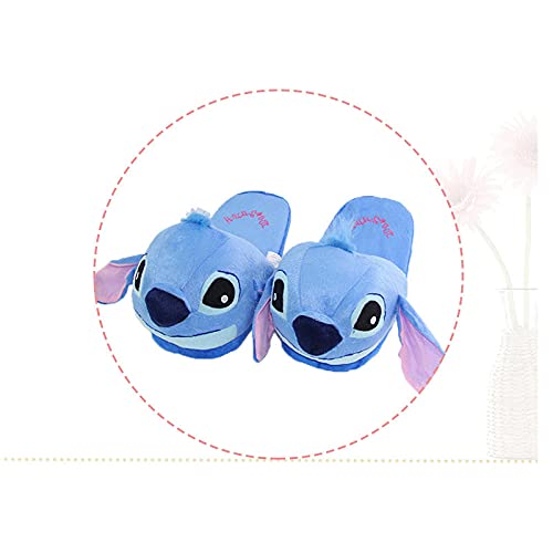 KaO0YaN Pantufas de pelúcia para casa com desenho de Stitch, chinelos quentes de algodão para ambien