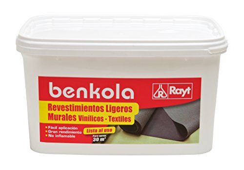 Rayt 1759-23 Benkola Revesimientos Ligeros: Adhesivo Para Papel Pintado Con Dorso De Tela Sin Tejer. Permite Correción Durante El Proceso De Colocación. Lista Al Uso. 5 Kg