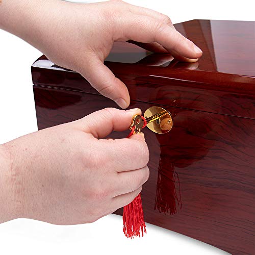 Trademark Global 750 Chip Mahogany Wood Finish Poker Case With High Gloss Finish - Includes Lock & Key! #TOP2