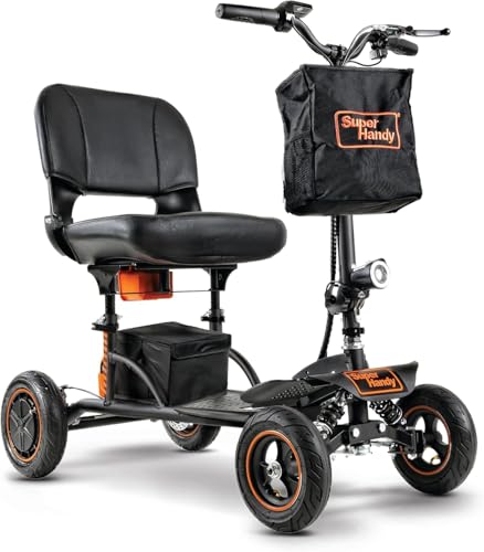 SuperHandy Explorer Mobilitätsroller – 4-Rad, 500W bürstenloser Motor, 48V Batterie, 159 kg Tragfähigkeit,Höchstgeschwindigkeit 8 km/h, leichtes Aluminiumgerüst, Patent angemeldet