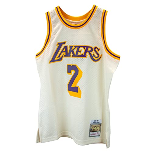 Mitchell & Ness NBA Off White Team Color Swingman Jersey Trikot Los Angeles Lakers - Derek Fisher, XXL