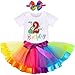 DAUXERY Neonato Ragazze Festa Di Compleanno Vestito Festa Anguria Cotone Body Arcobaleno Principessa Tulle Tutu Gonna Bowknot Fascia Torta Smash Puntelli Foto Vestito Per Neonate Abbigliamento