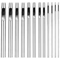 12er Stanzwerkzeug Set, Locheisen Satz Locheisen Runde Stahl Hohl Punch Set 0,5mm Bis 6mm Punch Werkzeuge Set für Leder Uhrenarmband Dichtung Gürtel Öse