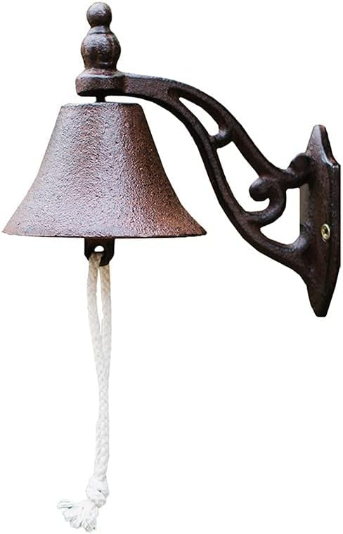 Handbell Cast Iron Surface Doorbell Retro Nostalgic Simple Garden Doorbell Old-Fashioned Cast Iron Bell Home Pendant Doorbell
