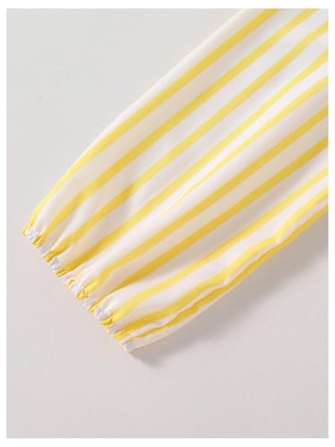 Girl's Striped Button Down Blouse Long Sleeve Chest Pocket Tunic Shirts4