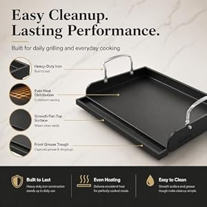 Cast Iron Griddle for Gas Grill Griddle 17 x 13 Inch Flat Top — photo 5 of 6