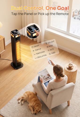 Mountman 37 Space Heaters for Indoor Use 1500W Room Heater for Large with Thermostat 120 - image 8