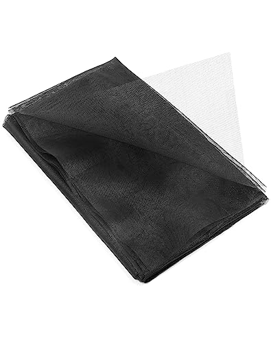 QWORK® 1 Stücke Fenster Fliegengitter, Fliegennetz aus Glasfaser, 200 x 200 cm, hält die Frischluftzirkulation, schwarz, 18 Mesh