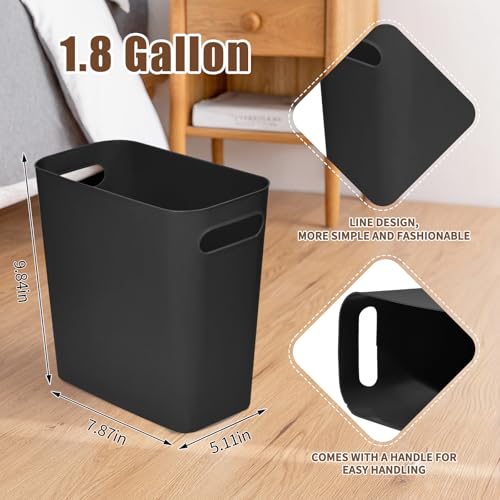 Caneca rectangular pequeña de plástico negro 1.8 gal miniatura 2
