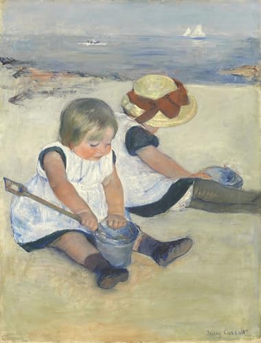 Art Tableau Enfants jouant sur la plage pour décorer votre salon
