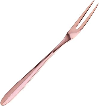 Stainless Steel Fruit Forks Rose Gold Dessert Forks with Long Handle for Cake Fruit and Beefsteak Lightweight Easy to Clean for Outdoor and Picnic Use