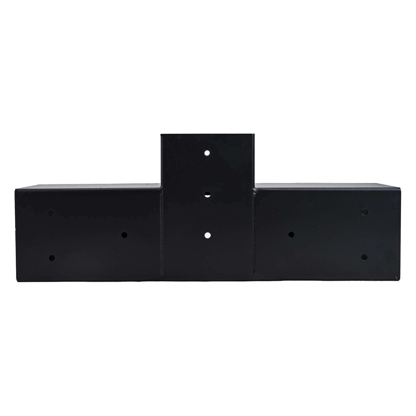 Kit di staffe per pergola in lega di acciaio, connettori angolari a 4 vie resistenti per legname da 10 x 10 cm, telaio per gazebo da giardino con viti, nero