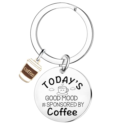 MADHAHEFU Coffee Lover Gifts for Women Men Coffee Keychain Coffees Gifts Ideas Christmas