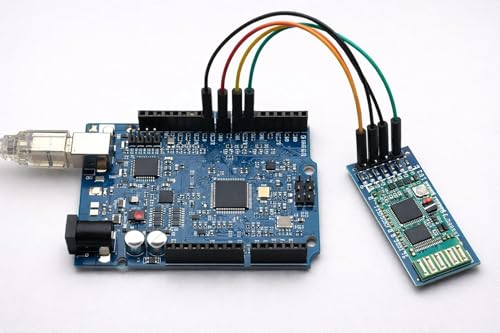 Image of HC-05 Bluetooth Module for Arduino | Wireless Serial Transceiver 2.1Mbps Data Rate | 9600 Baud Rate Default | Master Slave Mode | Bluetooth 2.0 SPP Module for Arduino, Robotics Projects