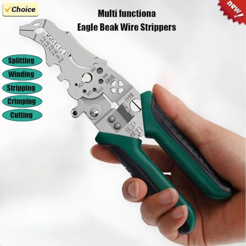 Multi-Function Wire Stripper Tool, 8.39\" Electrician Pliers with Crimping, Cutting, Stripping Functions, Durable Metal & PVC Wire Stripping Tool for Electricians, DIY Enthusiasts, Home Repair Projects - Thumbnail 2