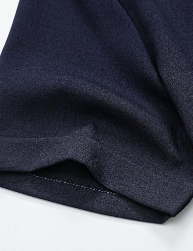 Drazivon Men's Linen Shirts Short Sleeve Button Down Shirts for Men Casual Beach Summer Wedding Tops Deep Blue 4XL — view 5