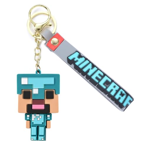 Natures Freefit - Porte-clés, figurines pixelisées anime, jeu de porte-clés, cadeaux pour gamers, décoration de cartable, porte-clés de sac à dos, accessoires de fête, cadeau pour enfants, pour garçons et filles (Bleu)