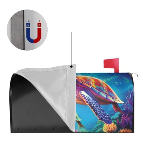 Image of Dujiea Ocean Vintage Sea Turtle Mailbox Wrap, Waterproof Magnetic Post Box Cover - Standard Size 21 inch L x 18 inch W - Garden Yard Outside Farmhouse Home Decor