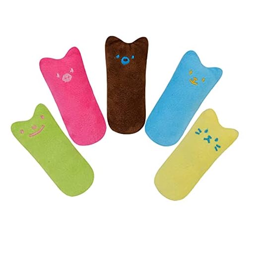 5 PCS Catnip Pillow Interactive Plush Toy, Tandrengöring Tuggslipning Spela Bite Pet Leksaker Lämplig för alla katter och kattungar