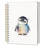 FLVGE Baby Penguin Cute Notebook Journal, Penguin Gifts, Cute Notebooks for Women Girls Penguin Lovers, College Ruled Hardcover Spiral Notebook Journal for Work Notes Journaling 5.5x8.3