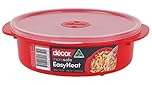 Décor Microsafe 750ML Microwavable round food container Microwave, freezer, dishwasher safe and BPA Free with air release vent and handles Master microwave cooking and reheating with Microsafe. Red