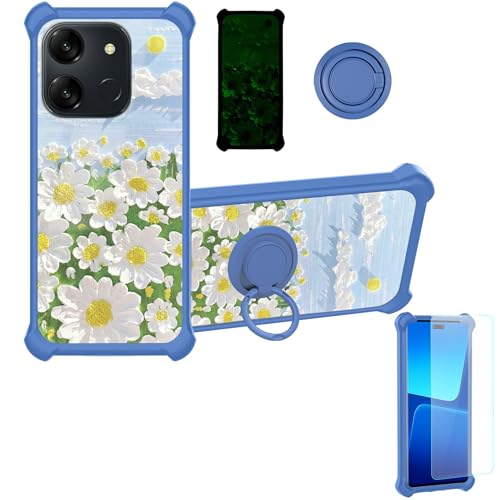 Kinetijy Case Compatible for Spectra J1 pro Phone Case Cover [with 1* Tempered Glass Screen Protector][Hard PC + Soft Silicone][Ring Support] [Luminous Effect] YGL-CJ