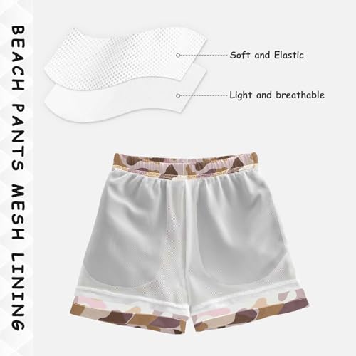 JUNZAN Camouflage Boys Swim Trunks Toddler Swimming Trunks for Boy Beach Swim Shorts Coffee Brown4