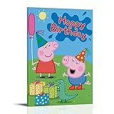 YHNGFDSKNB Póster decorativo de la serie de anime de Peppa Pig de 30 x 45 cm, estilo marco