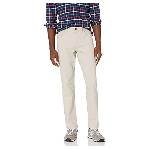 Amazon Essentials Men's Slim-Fit 5-Pocket Comfort Stretch Chino Pant (Previously Goodthreads), Stone, 32W x 30L