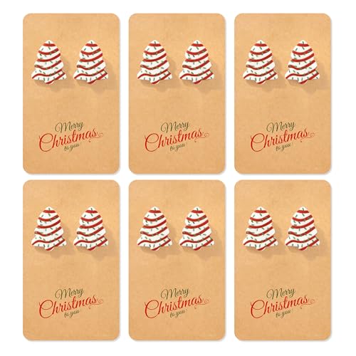 Christmas Earrings for Women Stocking Stuffers Cute Holiday Gift Xmas Tree Bow Santa Elk Snowman Candy Stud Earrings Set Christmas Decorations Gifts Outfits for Women 2026 White Elephant Gifts