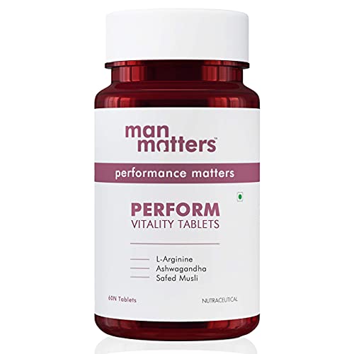 Man Matters Ashwagandha, Safed Musli, Gokshura, Kaunch beej & L’ Arginine Tablets | Indian Ginseng| | 8 Natural Herbs | No Side Effects| 60 Tablets Man Matters Ashwagandha, Safed Musli, Gokshura, Kaunch beej & L’ Arginine Tablets | Indian Ginseng| | 8 Natural Herbs | No Side Effects| 60 Tablets