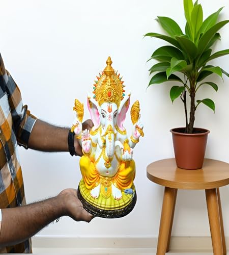 Statue Ganesh marbre multicolore 30 cm pour remplacer les décos ternes - 5
