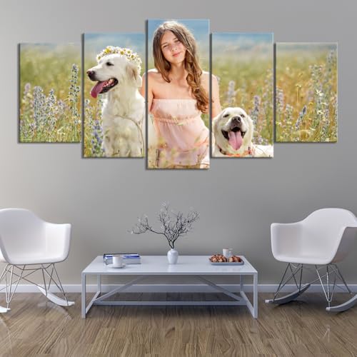ZHIYYHAO Personalized Canvas Prints with Your Photos Set of 5 Framed Personalized Family Portrait Pet Wedding Landcape Pictures Customized Canvas Prints Wall Art for Bedroom Livingroom Office Home Decor ( Framed , 10"x16"x2 10"x20"x2 10"x24"x1 ) — view 3