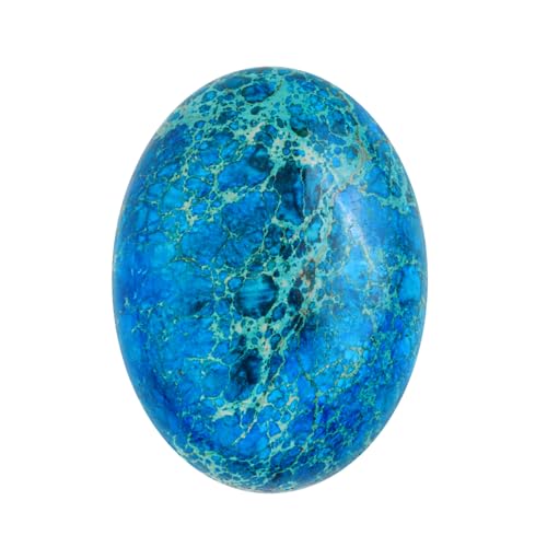 rockcloud 22x30mm Oval Cabochon Flatback Semi-precious Stones Sea Sediment Jasper for Jewelry Making Pack of 5