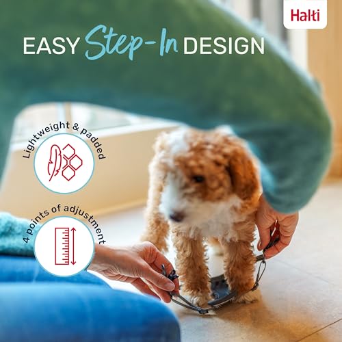 Image of Halti Anatomy Puppy & Small Dog Harness | Size XXS, Grey | Soft & Comfortable Step-in Harness, 4 Adjustable Points, Lightweight & Reflective, For Miniature and Toy Dog Breeds
