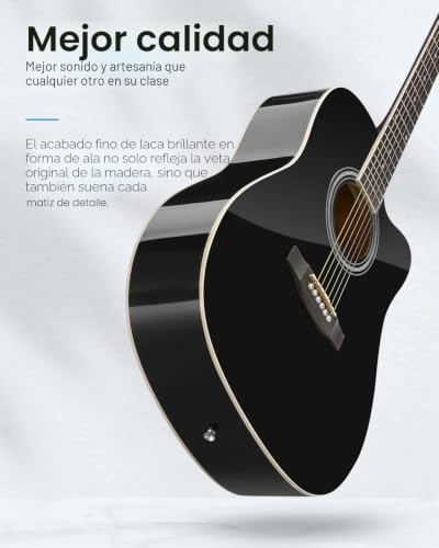 Miniatura 4 de Moukey 41 Inch Acoustic Guitar Black