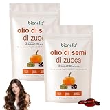 Bionelis Pumpkin Seed Oil and Saw Palmetto 3000mg,Pumpkin Seed Oil for Hair, Vegan, Favorisce la Crescita dei Capelli, 180 Capsule Softgel, Natural Ingredients, Gluten Free, for Men and Women 2 Borsa