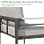 Bestier 4 Pieces Aluminum Patio Furniture Set with Outdoor Loveseat, Modern LED Patio Conversation Set with 5" Grey Cushion and Marble Texture Coffee Table for Backyard, Grey
