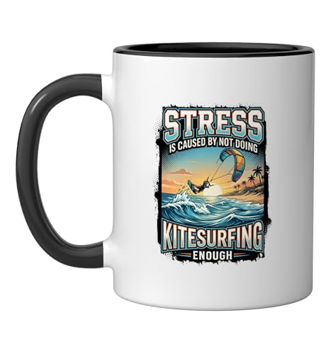 Taza de cerámica divertida para kitesurf 11 oz miniatura 1