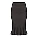 Produktbild HenShiXin Damen Feste In Dem Langen Abschnitt Fishtail Rock Paket Rock Hohe Taillenrock Karriere Leder (Color : Black, Size : XXL)