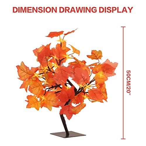 Sy Super Bang 20Inch Artificial Fall Maples Tree, Autumn Tabletop Maples Tree With 32 Led Lights Decorations, For Fireplace Centerpiece Home Farmhouse Party Harvest Thankgivings Decor, Indoor. #TOP1