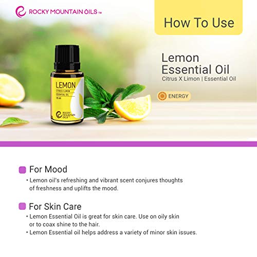 Rocky Mountain Oils Lemon Essential Oil - 100% Pure And Natural Aromatherapy Essential Oils For Diffuser, Topical, And Home - 15Ml #TOP3